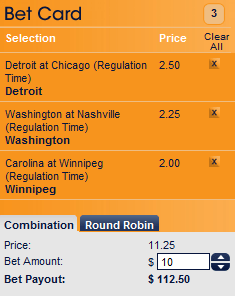 Sports Interaction Betting Example