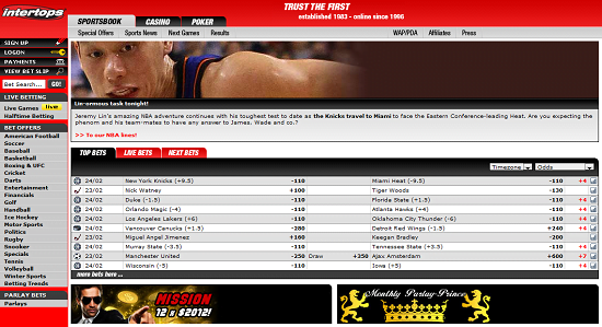 Intertops Screenshot Intertops.eu Sportsbook