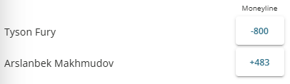 Tyson Fury vs Arslanbek Makhmudov fight winner odds from BetOnline sportsbook.