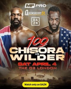 Deontay Wilder vs Derek Chisora fight poster.